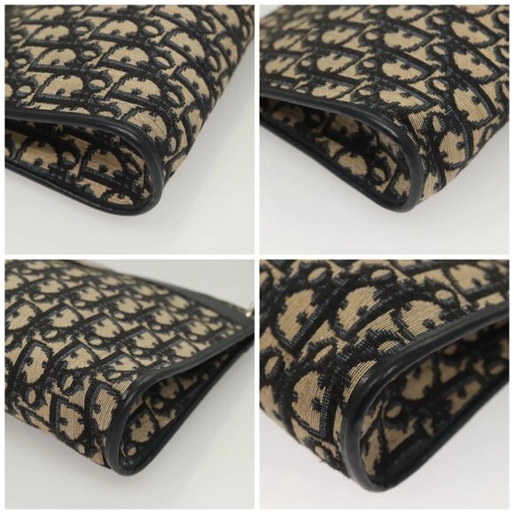 Christian Dior Trotter Canvas Shoulder Bag Navy Gold Auth ep9528 - Picture 14 of 16